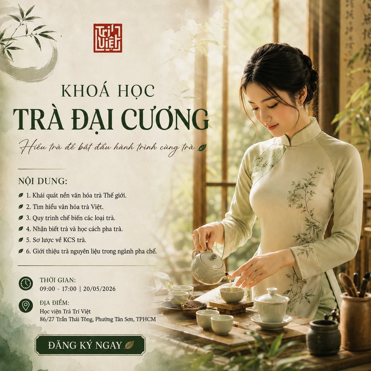 [thÔng BÁo ChiÊu Sinh HỌc ViỆn TrÀ TrÍ ViỆt] LỚp “trÀ ĐẠi CƯƠng” Tháng 5/2026