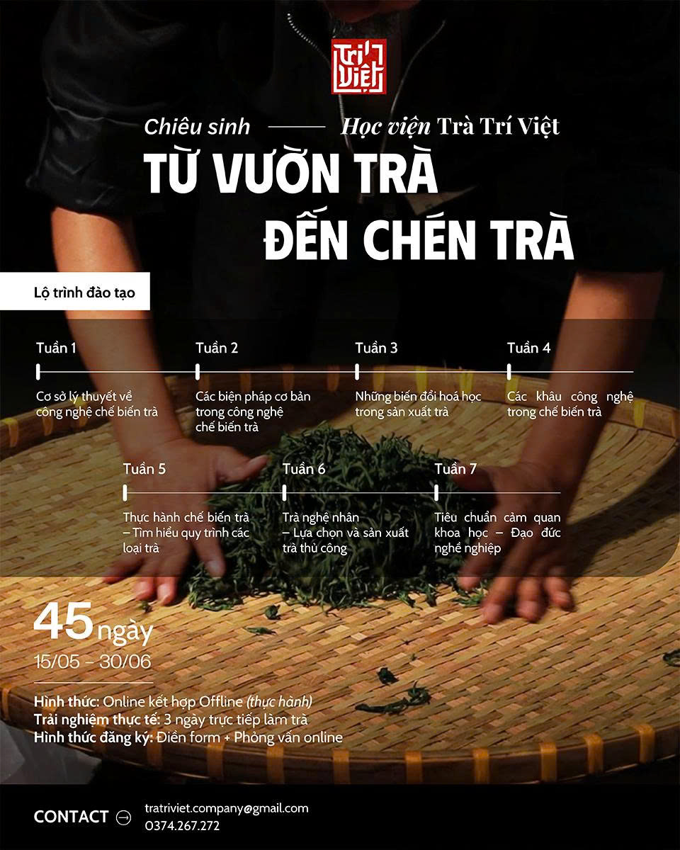 ThÔng BÁo ChiÊu Sinh HỌc ViỆn TrÀ TrÍ ViỆt ChỦ ĐỀ: “tỪ VƯỜn TrÀ ĐẾn ChÉn TrÀ” MÙa 01