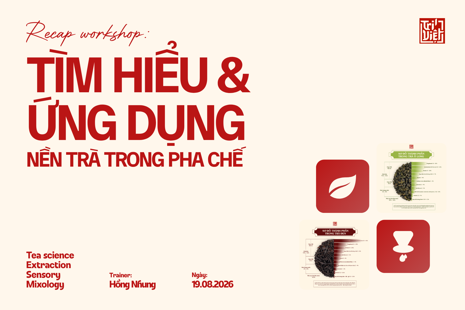 Recap Workshop “Tìm hiểu và ứng dụng nền trà trong pha chế” ngày 19/08